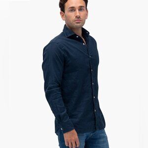 Swims Amalfi blue lightweight linen button down Trendy Style long sleeve shirt M